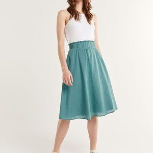 NWT Turquoise 50s-Style Polka Dot Long Skirt - Size 8 Reitmans